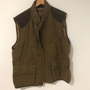 Ralph Lauren MENS wool and suede vest NEVER WORN